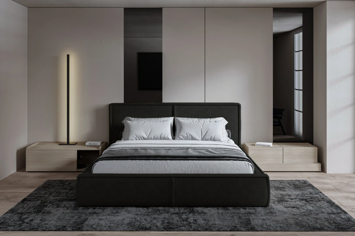 Polsterbett 140x200 - Bett 04 - Creme (Poso 100)