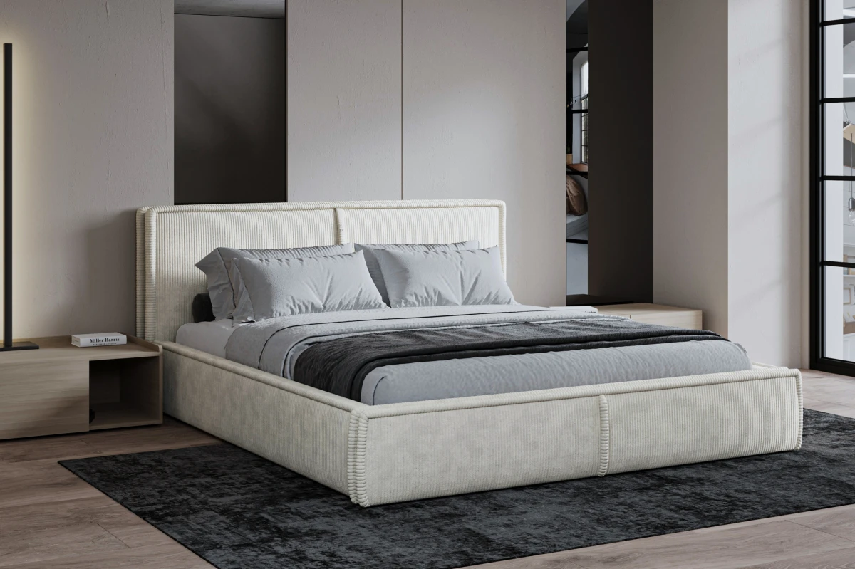 Polsterbett 140x200 - Bett 04 - Weiß (Poso 38)