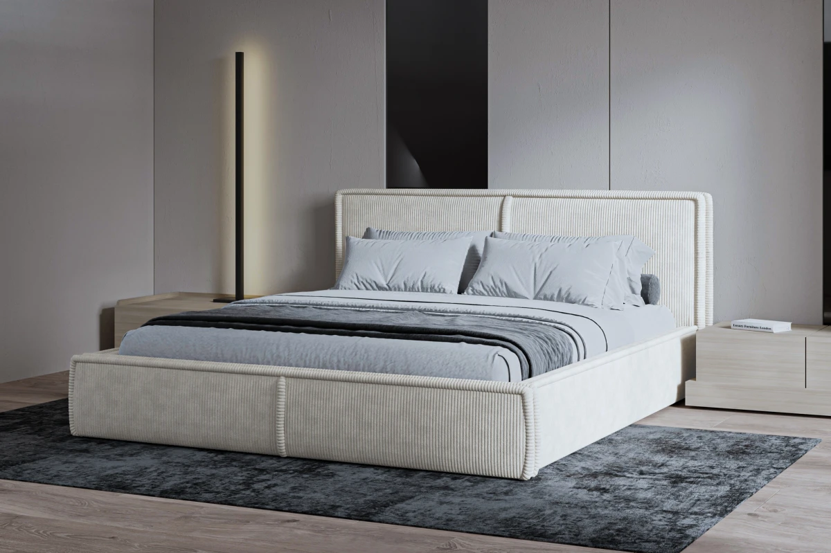 Polsterbett 140x200 - Bett 04 - Beige (Poso 02)