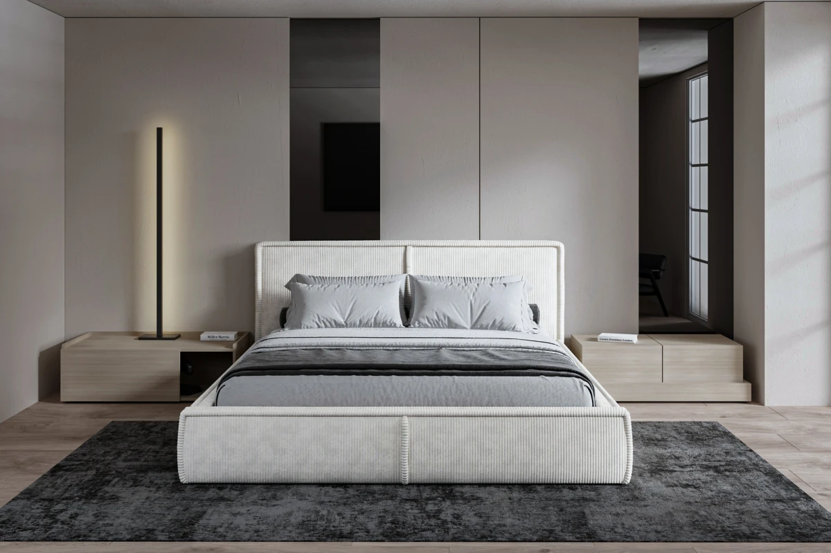 Polsterbett 140x200 - Bett 04 - Beige (Poso 02)