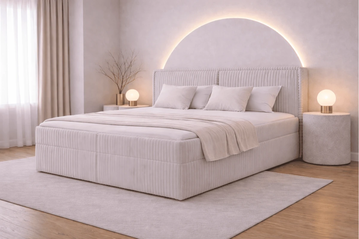 Boxspringbett 160x200 mit Bettkasten aus Cord Top Qualität