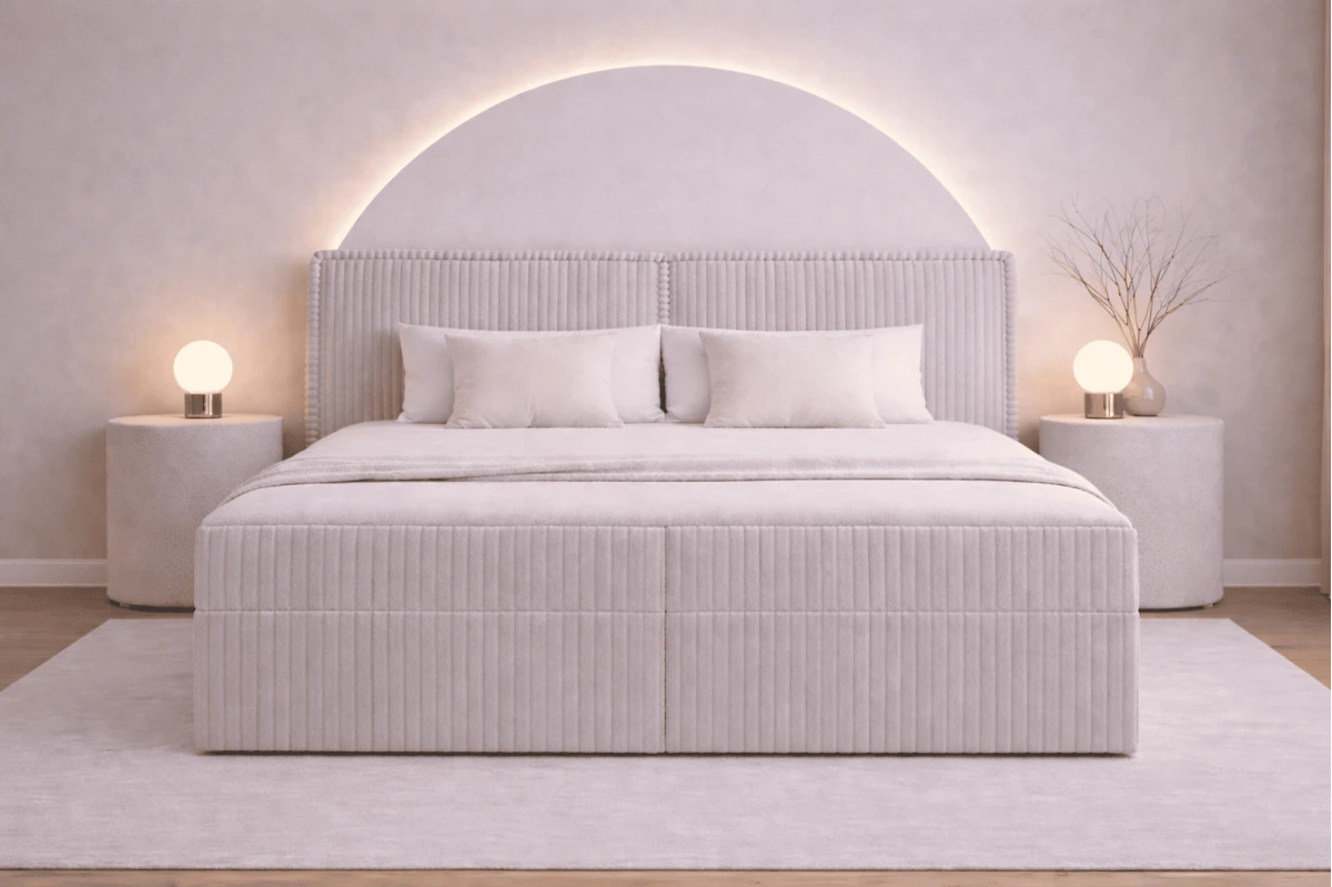 Boxspringbett 160x200 mit Bettkasten aus Cord Top Qualität