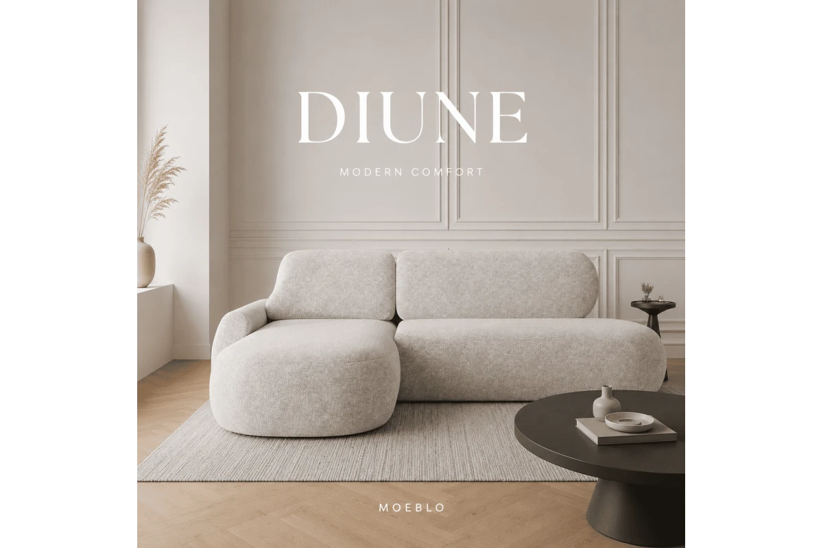 Ecksofa Diune - Rundsofa, Ecksofa mit abgerundetem Design