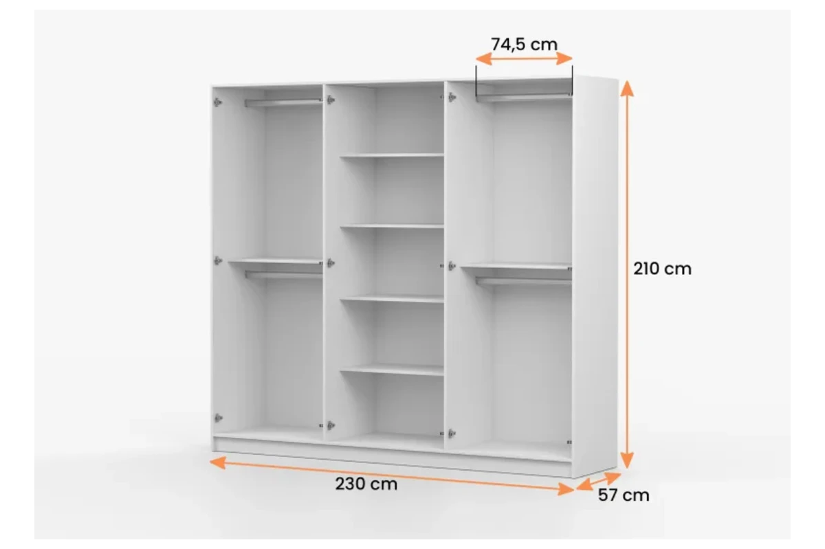Drehtürenschrank Glamy WOOD 6D