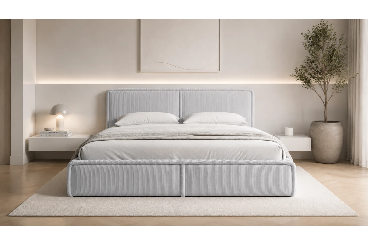Polsterbett 140x200 - Bett 04 - Beige (Poso 02)