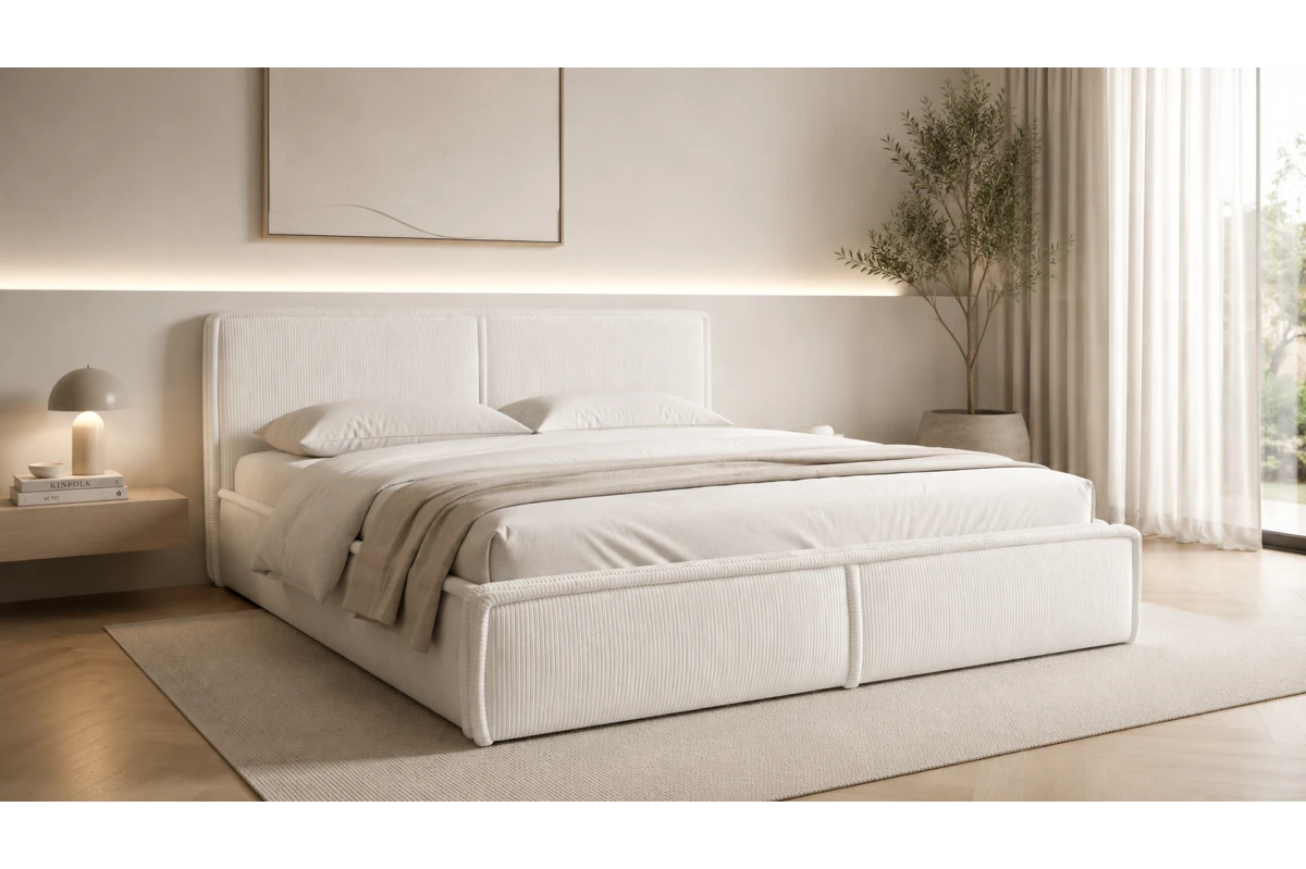 Polsterbett 140x200 - Bett 04 - Beige (Poso 02)