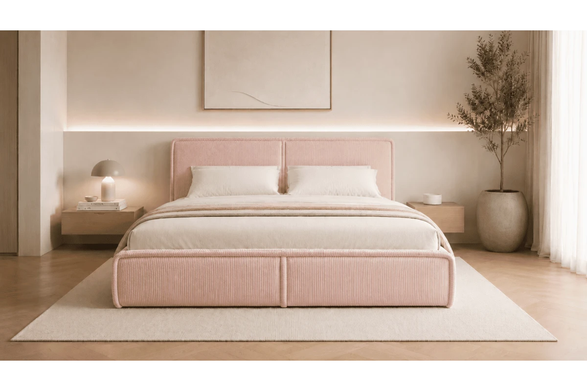 Polsterbett 140x200 - Bett 04 - Flamingo (Poso 52)