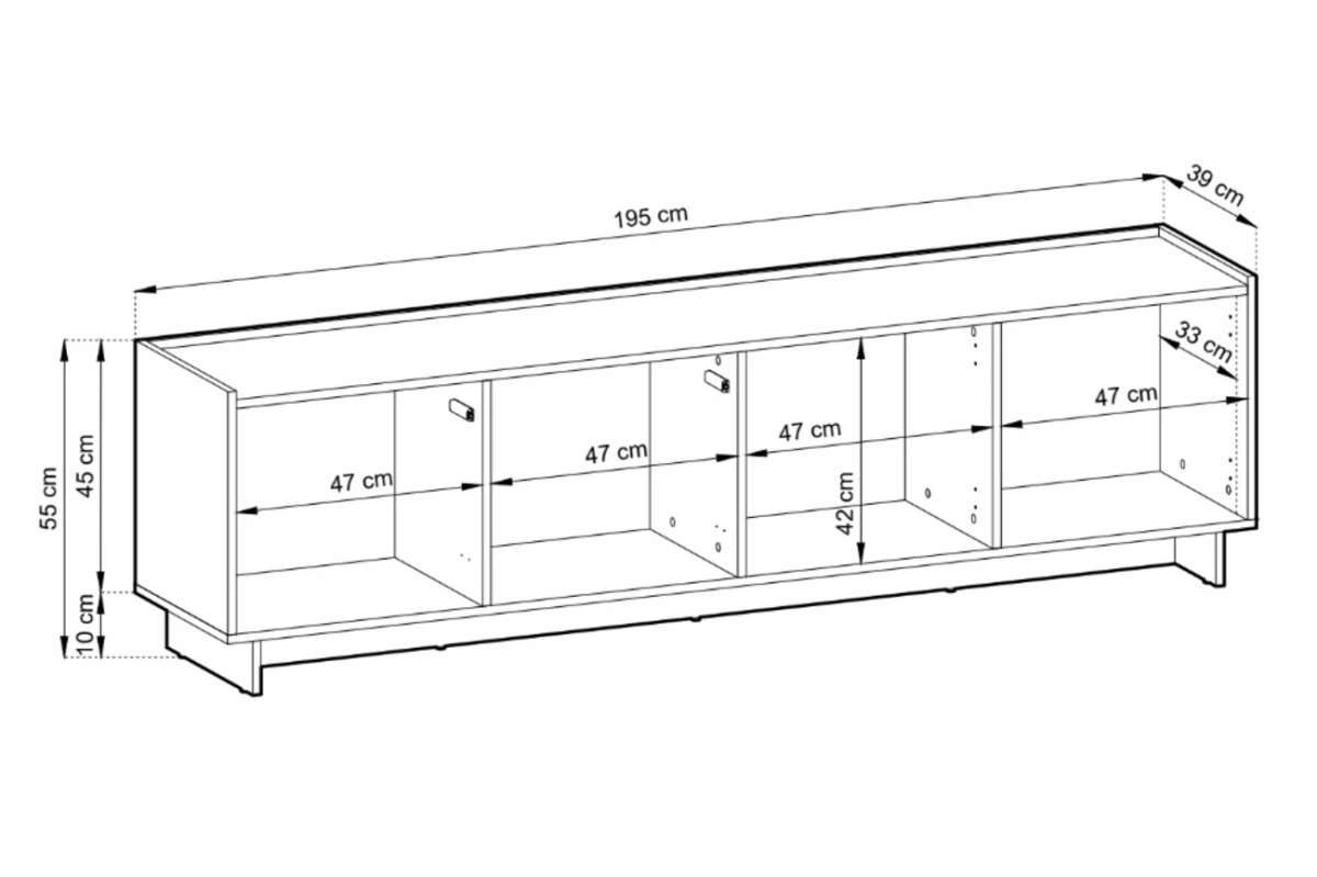 TV-Schrank 195 LILIE - Carmel-Eiche