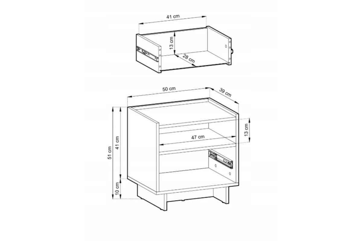 Nachttisch S50 LILIE - 2 Stk - Carmel-Eiche