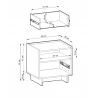 Nachttisch S50 LILIE - 2 Stk - Carmel-Eiche