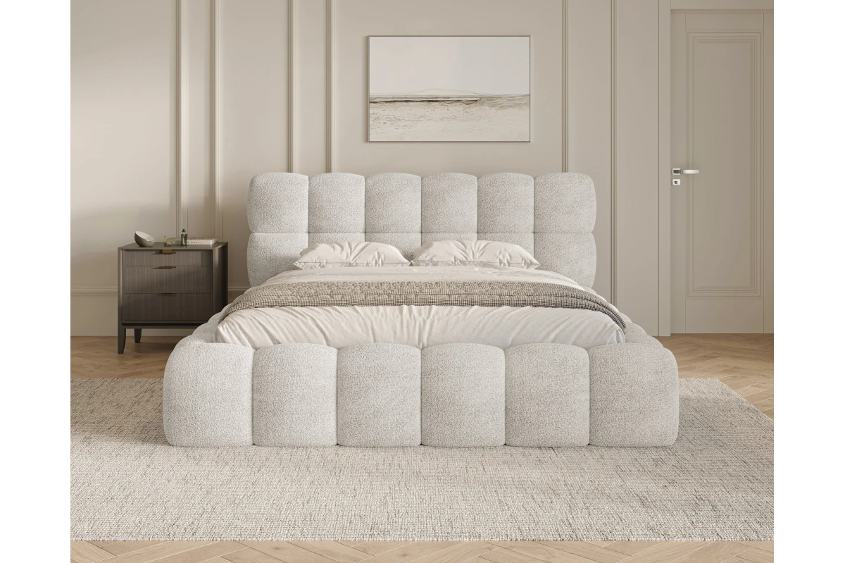 Polsterbett 19 - Bubblebett - Bubble aus Bouclé