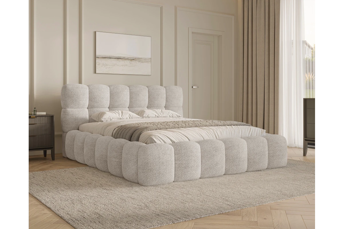 Polsterbett 19 - Bubblebett - Bubble aus Bouclé