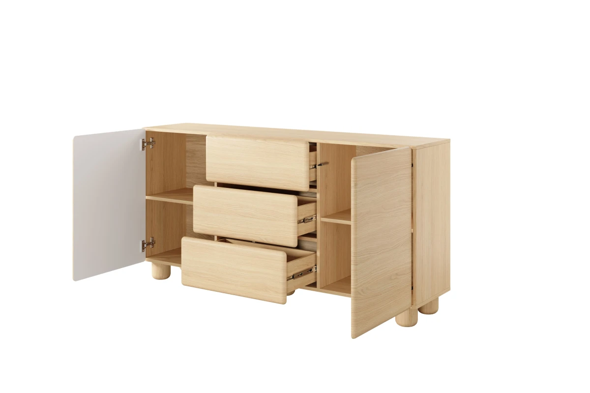 Kommode 160 2 Türen + 3 Schubladen ELDORA - Vicenza - Eiche