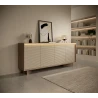 Kommode 204 4 Türen TORANO + LED - Bolivar Natur / Cappuccino