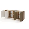 Kommode 204 4 Türen TORANO + LED - Bolivar Natur / Cappuccino