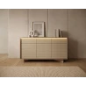 Kommode 154 3 Türen + 3 Schubladen TORANO + LED - Bolivar Natur / Cappuccino