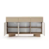 Kommode 154 3 Türen + 3 Schubladen TORANO + LED - Bolivar Natur / Cappuccino