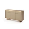 Kommode 154 3 Türen + 3 Schubladen TORANO + LED - Bolivar Natur / Cappuccino