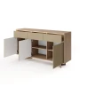Kommode 154 3 Türen + 3 Schubladen TORANO + LED - Bolivar Natur / Cappuccino