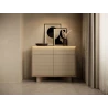 Kommode 104 2 Türen + 2 Schubladen TORANO + LED - Bolivar Natur / Cappuccino
