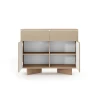Kommode 104 2 Türen + 2 Schubladen TORANO + LED - Bolivar Natur / Cappuccino