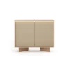 Kommode 104 2 Türen + 2 Schubladen TORANO + LED - Bolivar Natur / Cappuccino