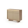 Kommode 104 2 Türen + 2 Schubladen TORANO + LED - Bolivar Natur / Cappuccino