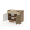 Kommode 104 2 Türen + 2 Schubladen TORANO + LED - Bolivar Natur / Cappuccino