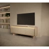 TV-Lowboard 154 3 Türen TORANO + LED - Bolivar Natur / Cappuccino