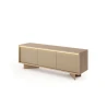 TV-Lowboard 154 3 Türen TORANO + LED - Bolivar Natur / Cappuccino