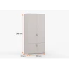 Kleiderschrank 4T MEZI - Kaschmir