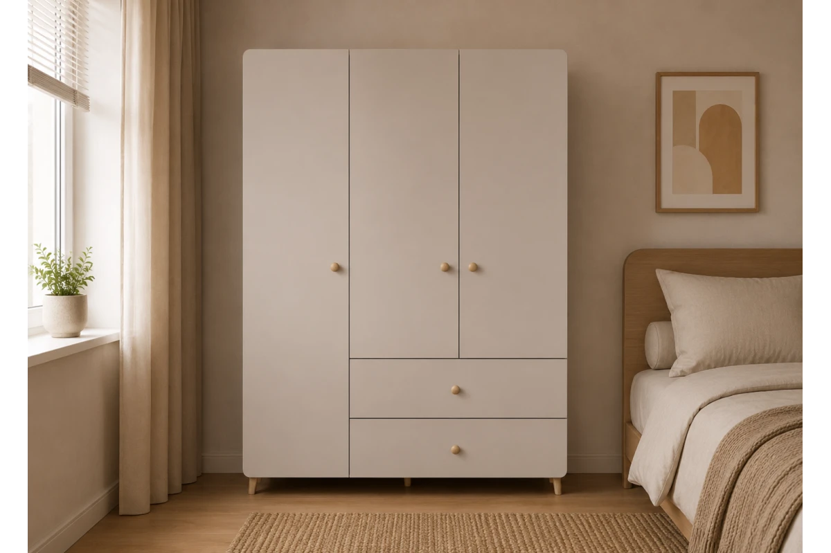 Kleiderschrank 3S2T MERK - Kaschmir