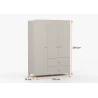Kleiderschrank 3S2T MERK - Kaschmir