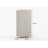Kleiderschrank 2S2T MERK - Kaschmir
