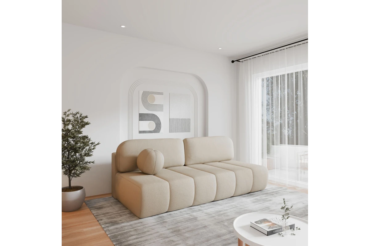 Schlafsofa Fluffy - Beige Sofa aus Bouclé - Wolke