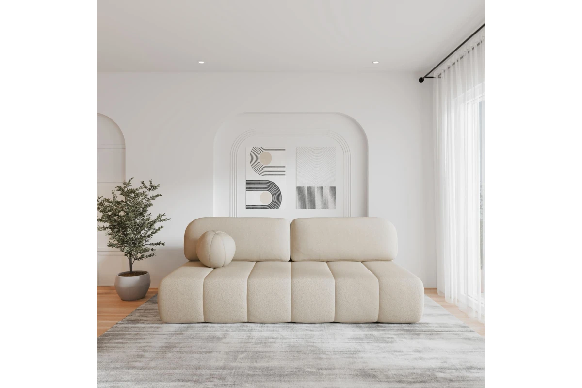 Schlafsofa Fluffy - Beige Sofa aus Bouclé - Wolke