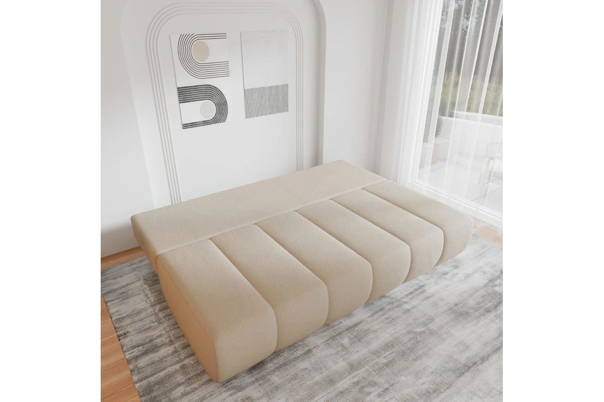 Schlafsofa Fluffy - Beige Sofa aus Bouclé - Wolke