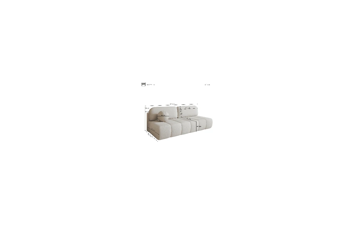 Schlafsofa Fluffy - Beige Sofa aus Bouclé - Wolke