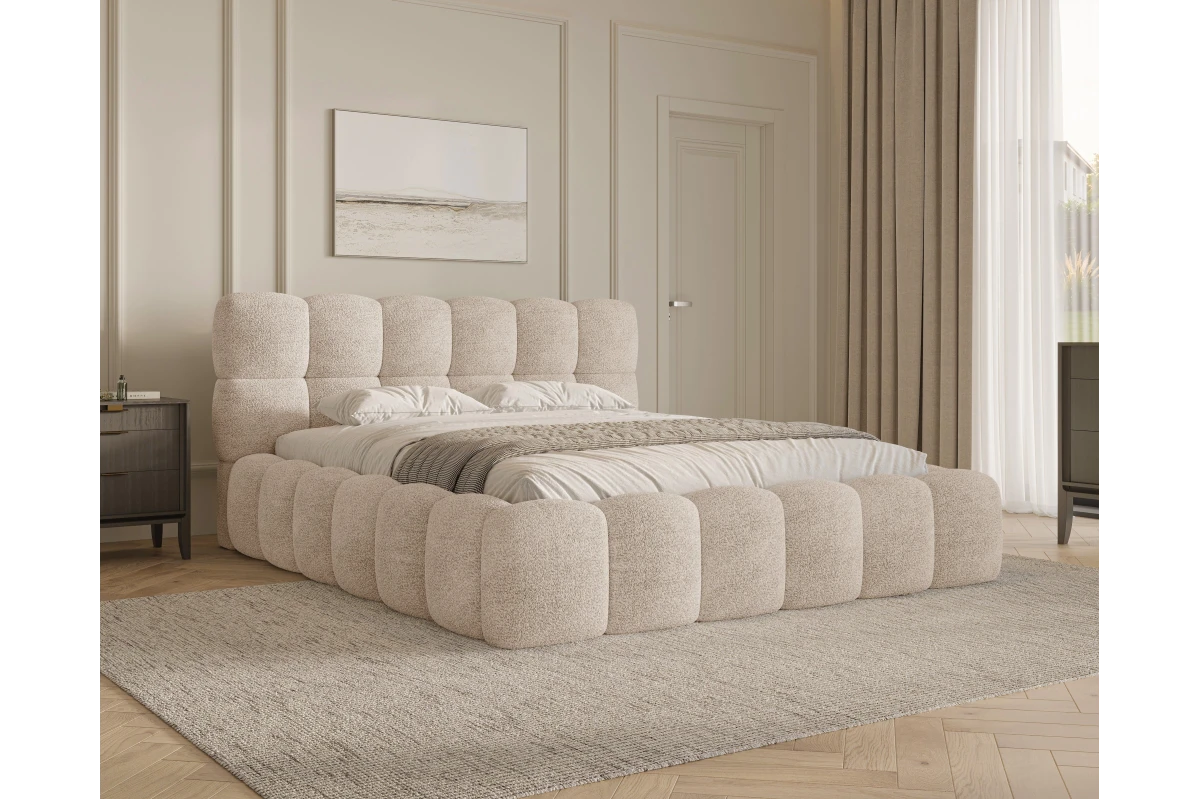 Polsterbett 19 - Wolkenbett 180x200 - Bubble aus Bouclé