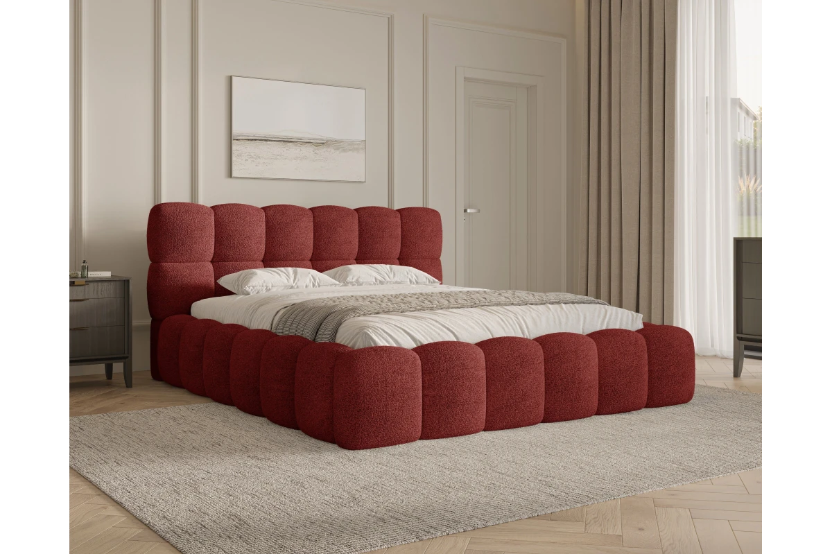 Polsterbett 19 - Wolkenbett 180x200 - Bubble aus Bouclé
