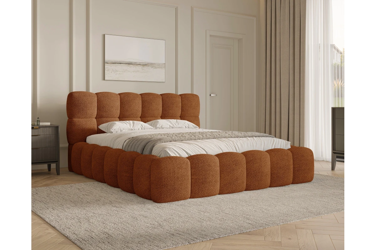 Polsterbett 19 - Wolkenbett 180x200 - Bubble aus Bouclé