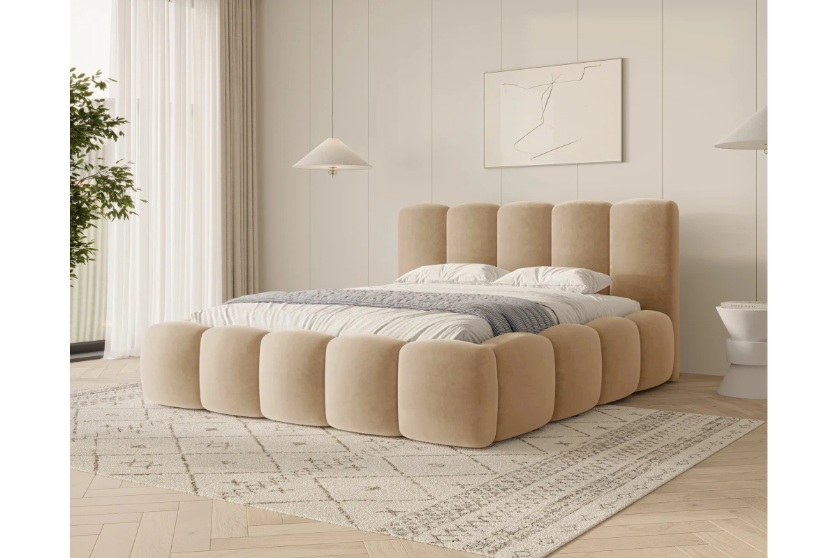 Polsterbett 18 - Bubble - Wolkenbett 180x200 aus Velour