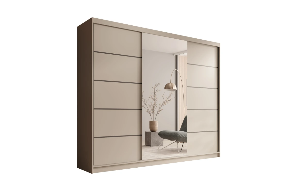 Schiebetürenschrank in Kaschmir mit Spiegel Tivora 250 cm