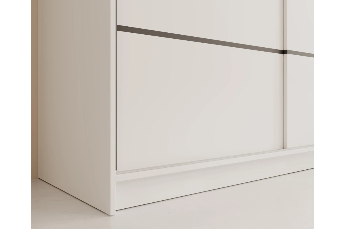 Schiebetürenschrank Velora 250 cm Kleiderschrank in Weiß 250 cm mit Spiegel