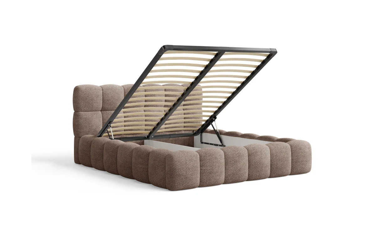 Polsterbett 19 - Wolkenbett - Bubble Bett 180x200 aus Bouclé