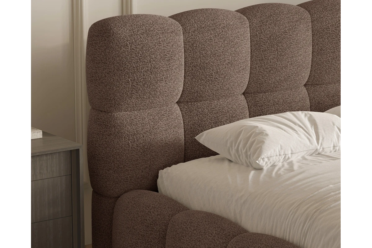 Polsterbett 19 - Wolkenbett - Bubble Bett 180x200 aus Bouclé