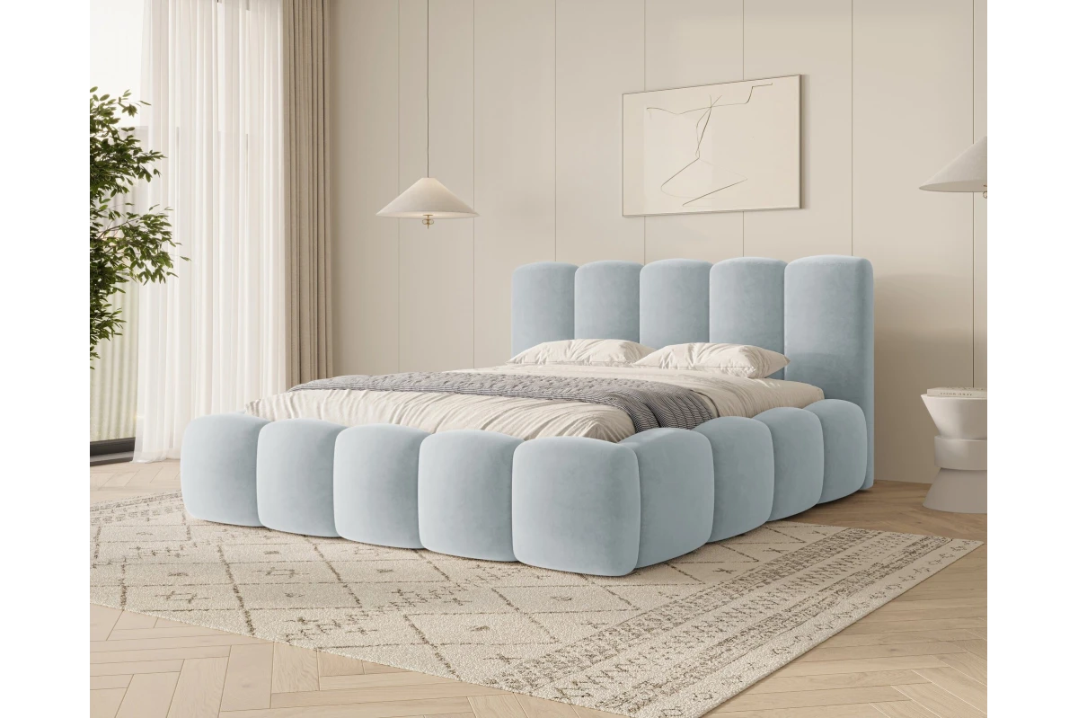 Polsterbett 18 - Bubble Bett 180x200 aus Samt