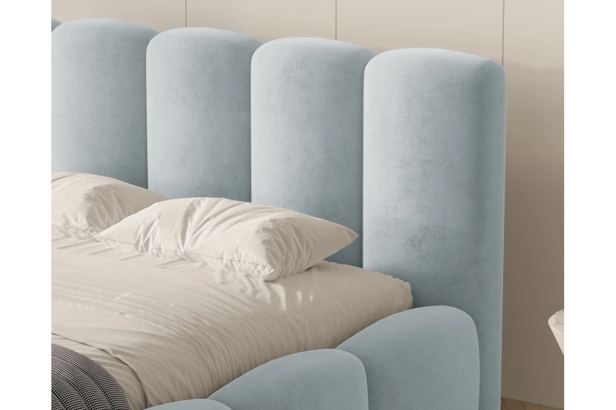 Polsterbett 18 - Bubble Bett 180x200 aus Samt