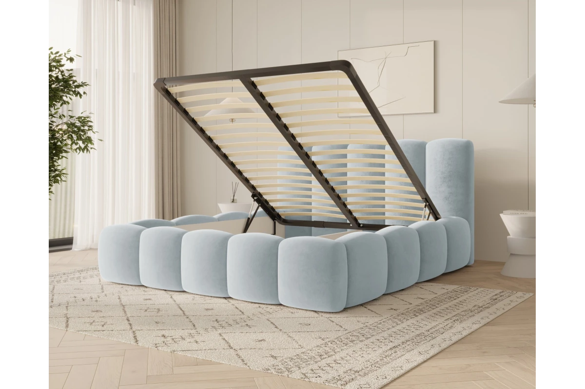 Polsterbett 18 - Bubble Bett 180x200 aus Samt