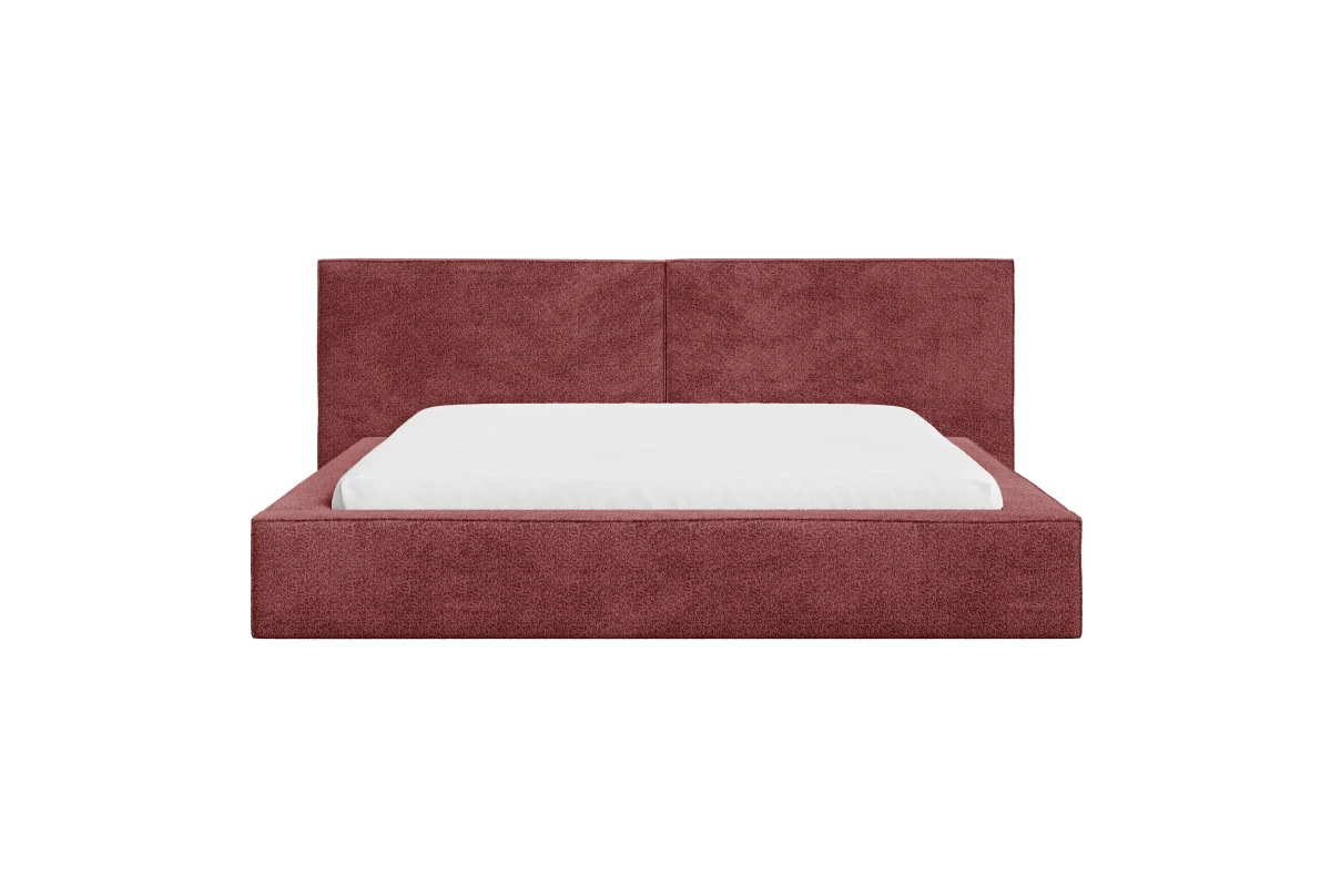 Polsterbett 06 - Beige Bett 180x200 aus Strukturstoff